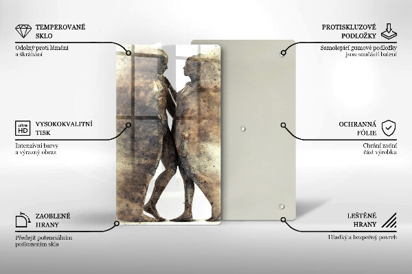 Skärbräda i glas Kroppar av förälskade människor