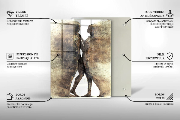Skärbräda i glas Kroppar av förälskade människor