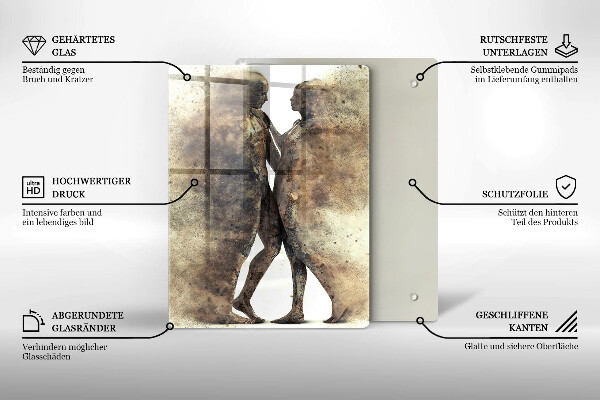 Skärbräda i glas Kroppar av förälskade människor