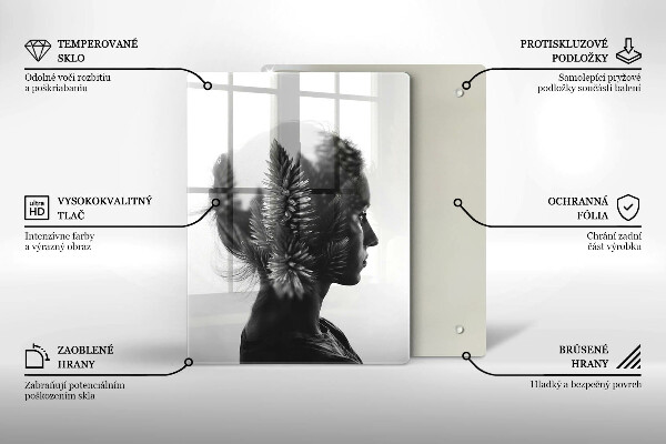 Skärbräda i glas Kvinnan och skogen