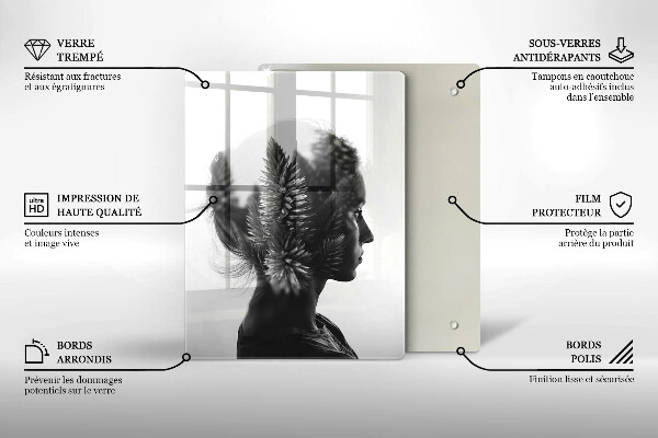 Skärbräda i glas Kvinnan och skogen