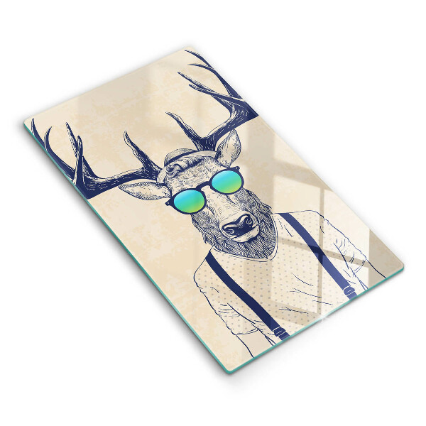 Skärbräda i glas Rådjur Man Illustration