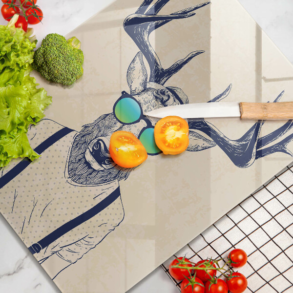 Skärbräda i glas Rådjur Man Illustration