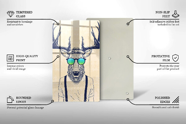 Skärbräda i glas Rådjur Man Illustration