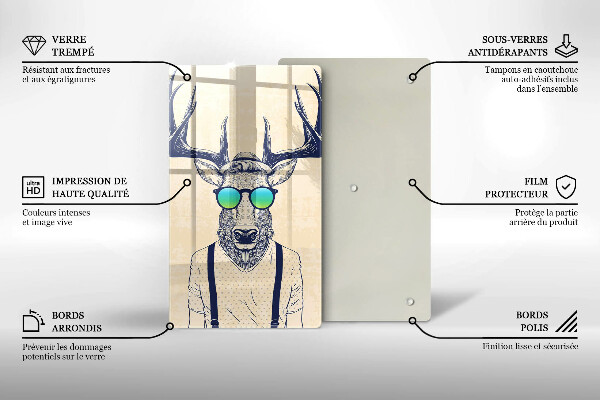 Skärbräda i glas Rådjur Man Illustration