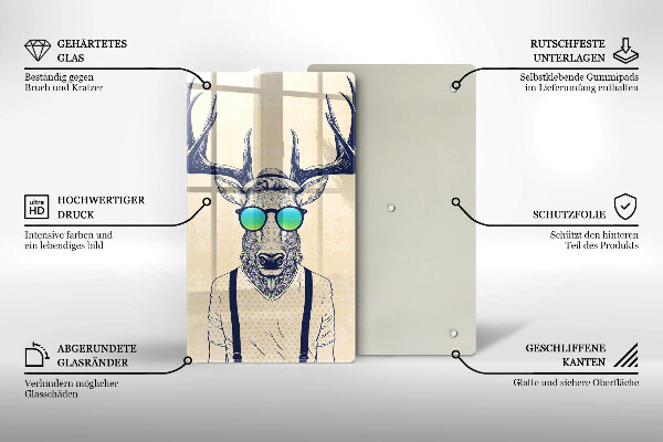 Skärbräda i glas Rådjur Man Illustration