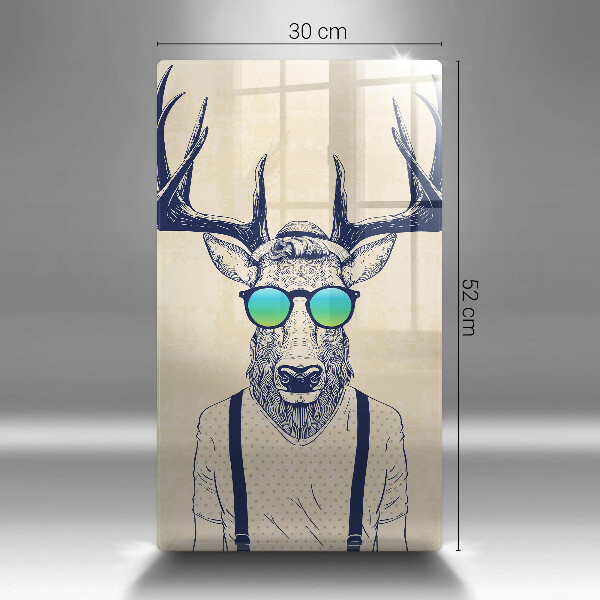 Skärbräda i glas Rådjur Man Illustration