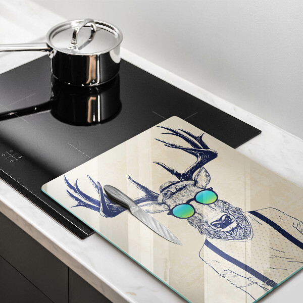 Skärbräda i glas Rådjur Man Illustration
