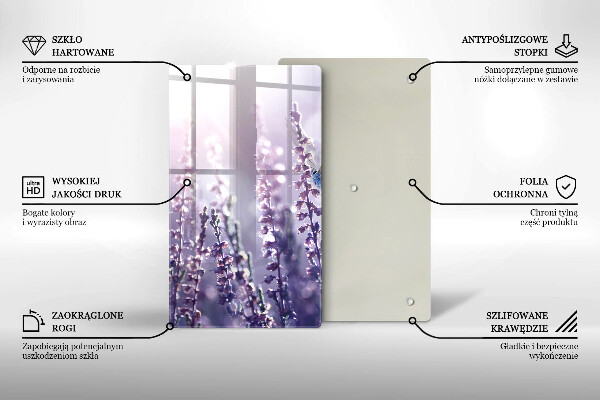 Skärbräda i glas Vildblommor och en fjäril