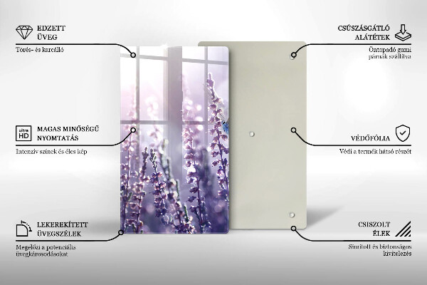 Skärbräda i glas Vildblommor och en fjäril