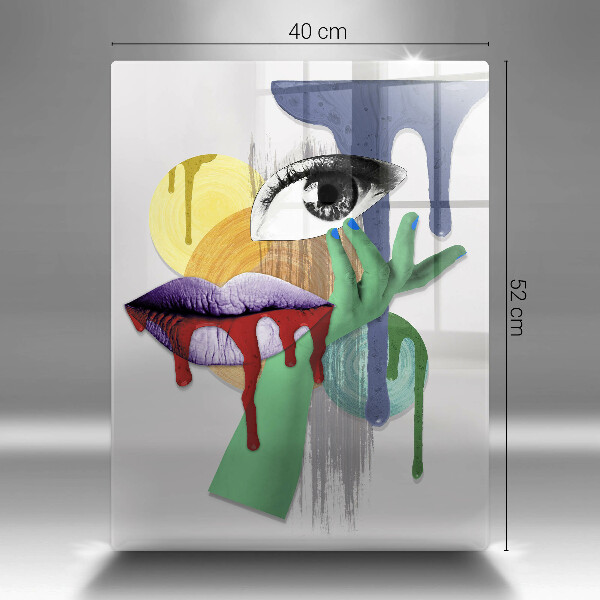 Skärbräda i glas Abstrakt collagekonst