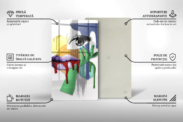 Skärbräda i glas Abstrakt collagekonst