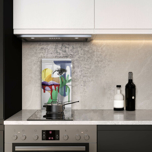 Skärbräda i glas Abstrakt collagekonst