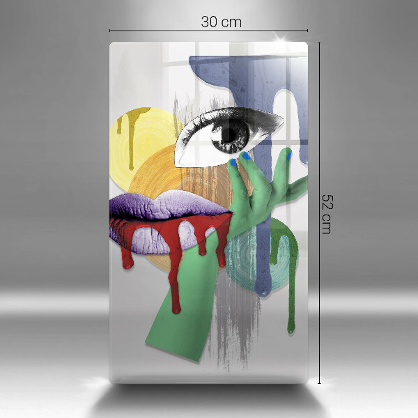 Skärbräda i glas Abstrakt collagekonst