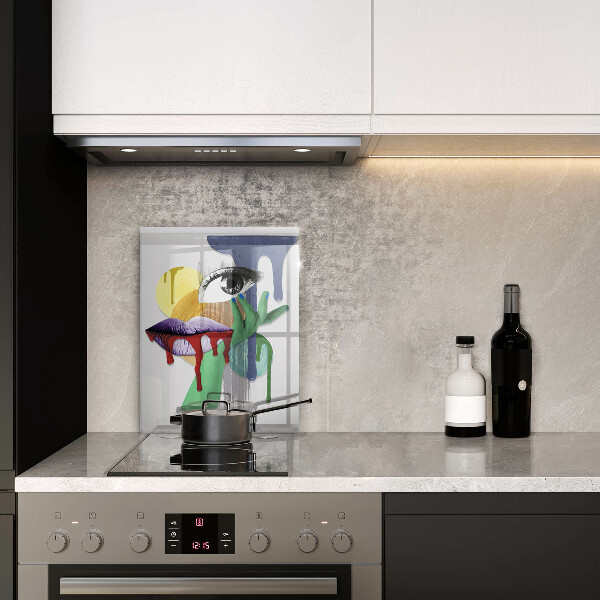 Skärbräda i glas Abstrakt collagekonst