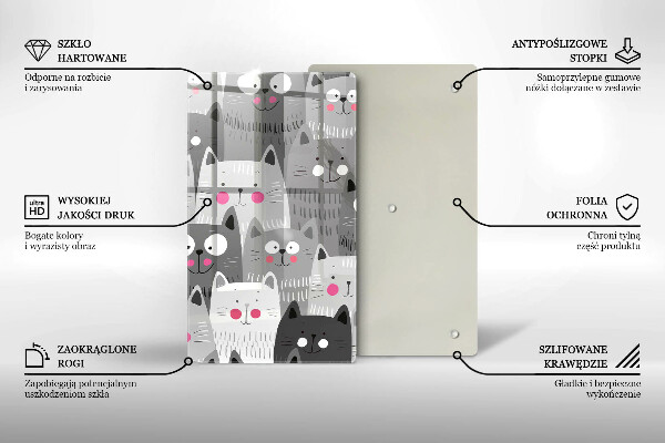 Skärbräda i glas Katter illustration