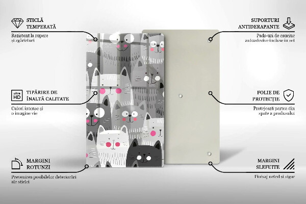 Skärbräda i glas Katter illustration