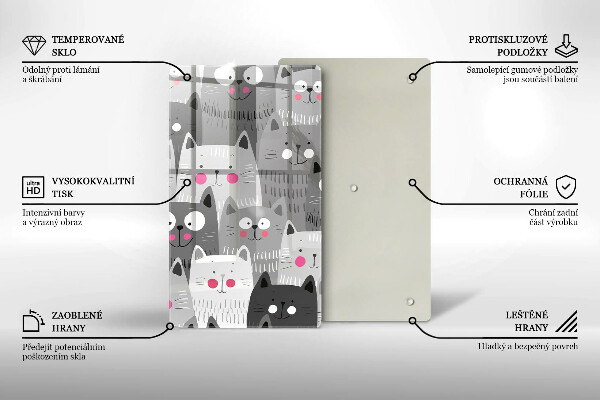 Skärbräda i glas Katter illustration