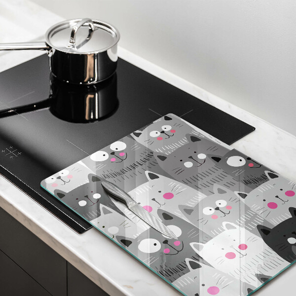 Skärbräda i glas Katter illustration