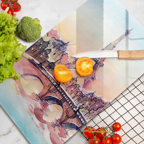 Skärbräda i glas Landskap Paris Eiffeltorn