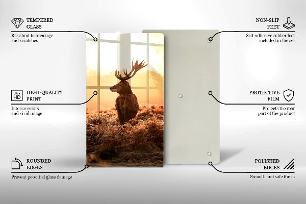 Skärbräda i glas Rådjur i fält