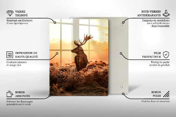 Skärbräda i glas Rådjur i fält