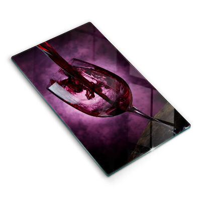 Skärbräda i glas Ett glas vin