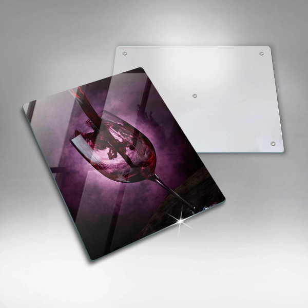 Skärbräda i glas Ett glas vin