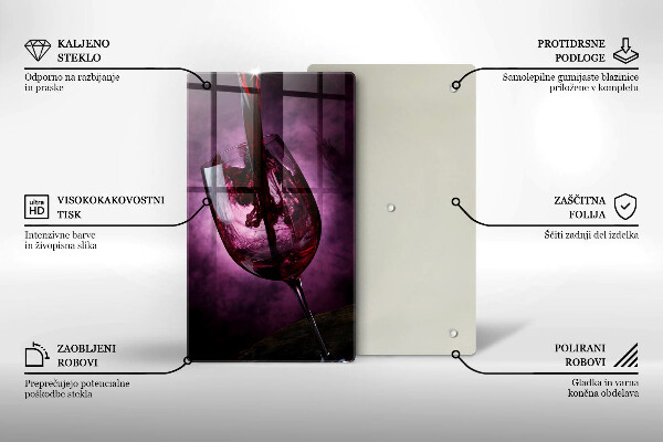 Skärbräda i glas Ett glas vin