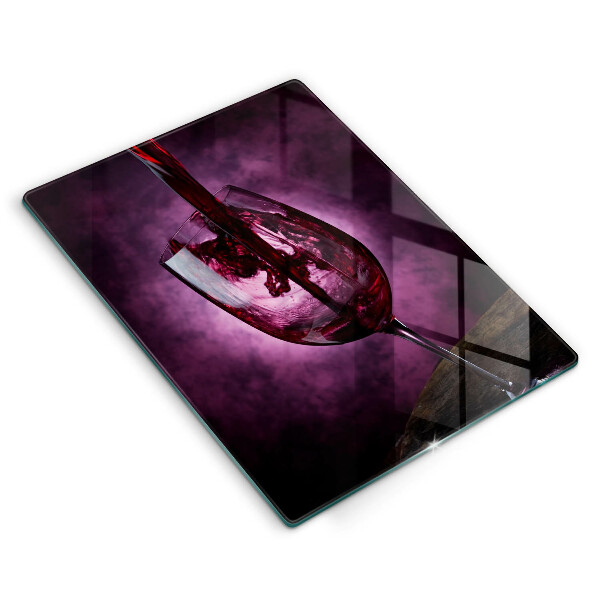 Skärbräda i glas Ett glas vin