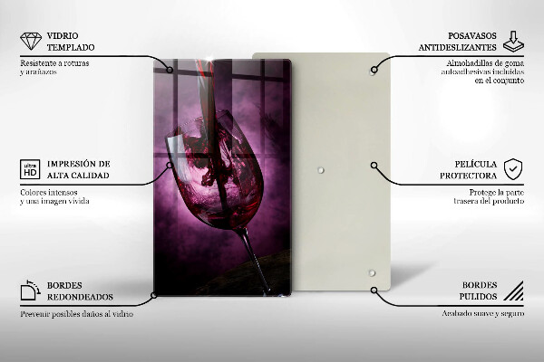 Skärbräda i glas Ett glas vin