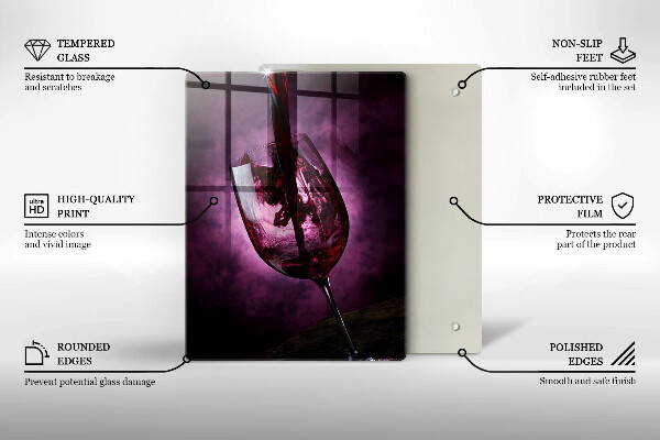 Skärbräda i glas Ett glas vin