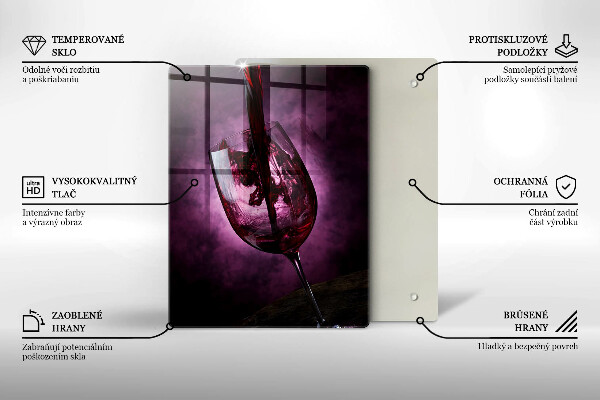 Skärbräda i glas Ett glas vin