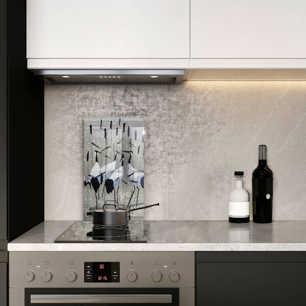 Skärbräda i glas Japanska tranor