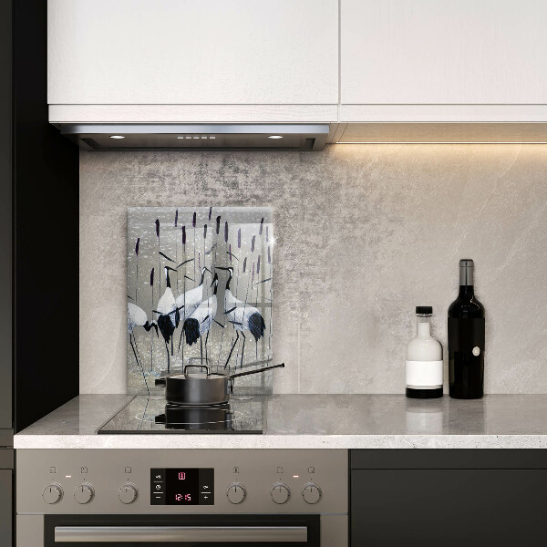 Skärbräda i glas Japanska tranor