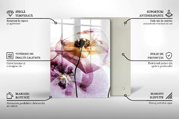 Skärbräda i glas Fina blommor