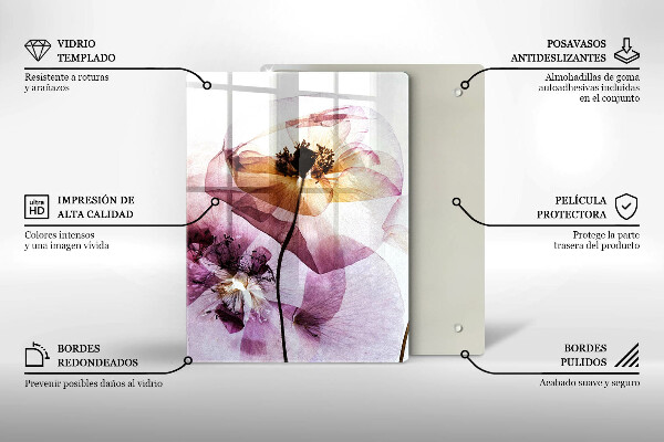 Skärbräda i glas Fina blommor