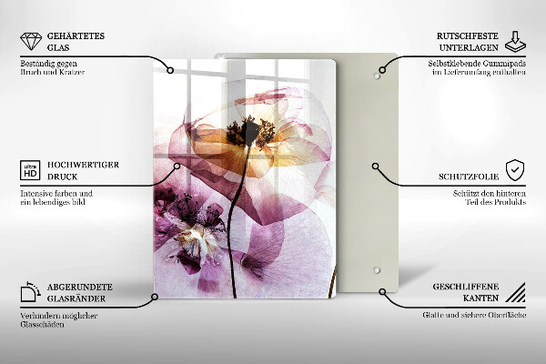 Skärbräda i glas Fina blommor