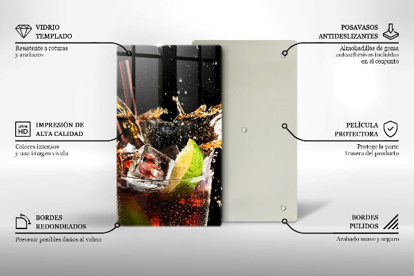 Skärbräda i glas Drick med is