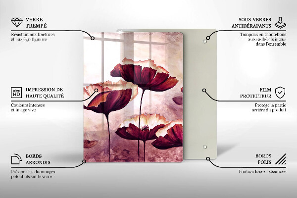 Skärbräda i glas Måla blommor