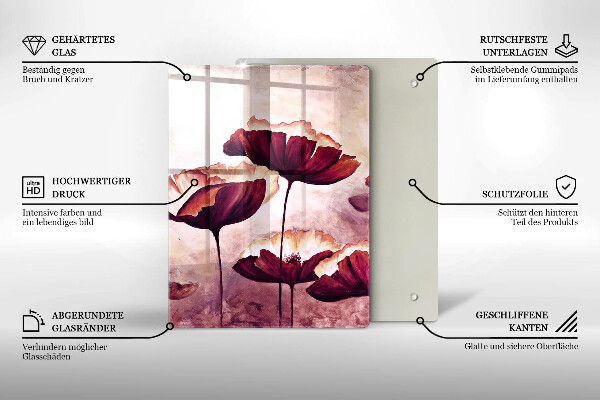 Skärbräda i glas Måla blommor