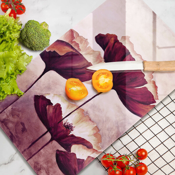 Skärbräda i glas Måla blommor