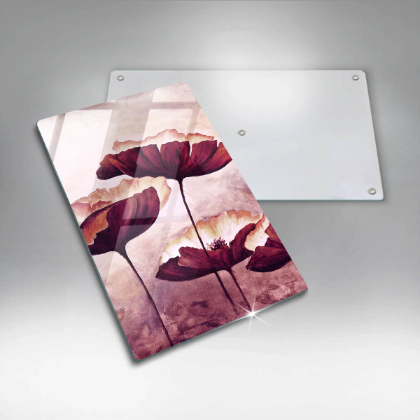 Skärbräda i glas Måla blommor