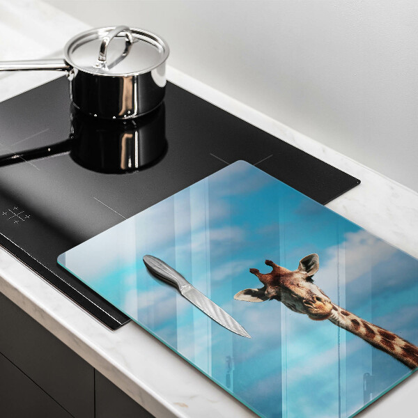 Skärbräda i glas Giraff och himlen