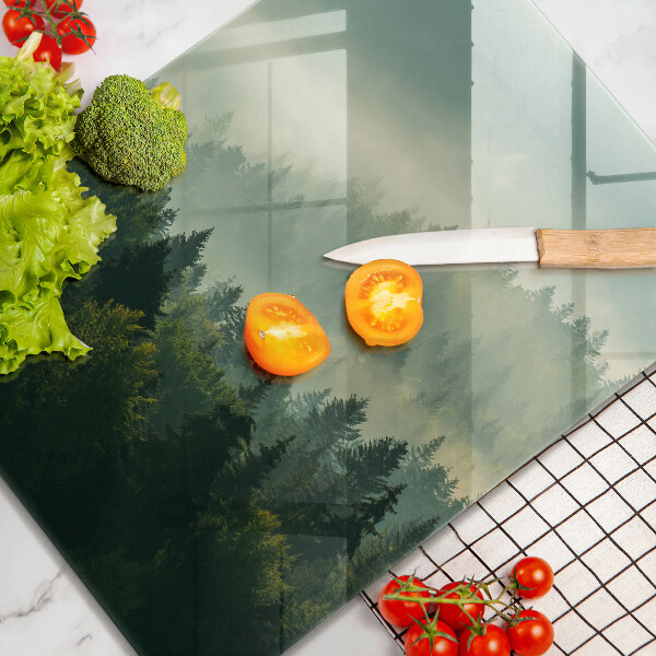 Skärbräda i glas Landskap Utsikt över skogen