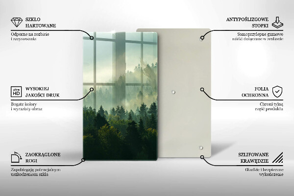 Skärbräda i glas Landskap Utsikt över skogen