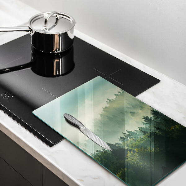 Skärbräda i glas Landskap Utsikt över skogen