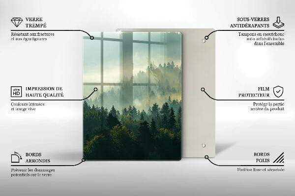 Skärbräda i glas Landskap Utsikt över skogen