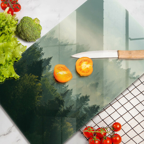 Skärbräda i glas Landskap Utsikt över skogen