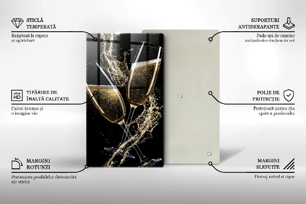 Skärbräda i glas Glas champagne